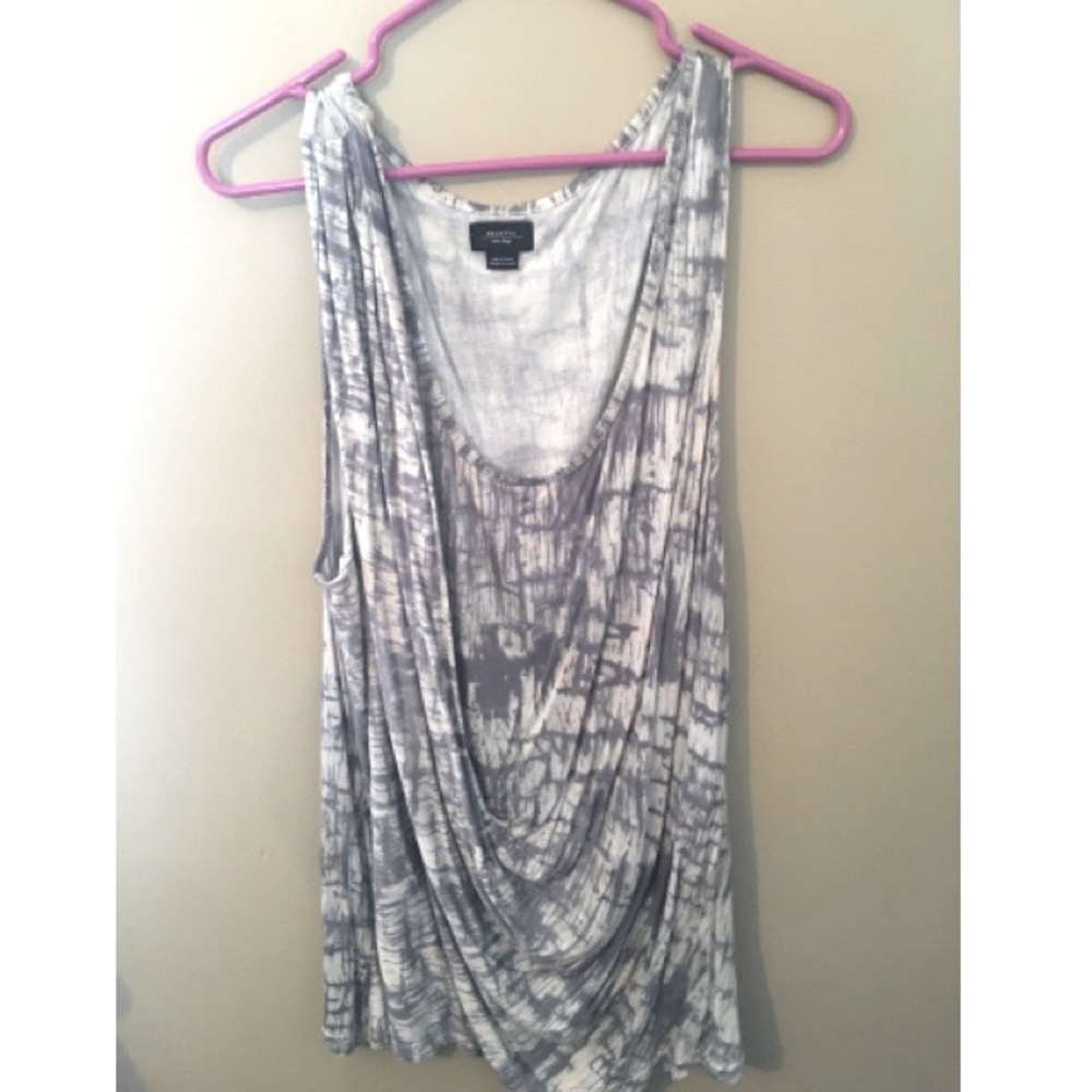 Anthropologie - Deletta - Grey and White Patterned Tank